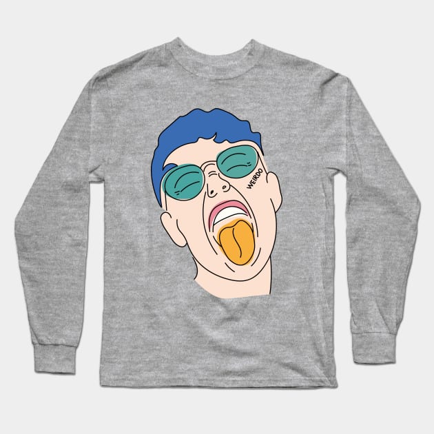 Stay weird grunge illustration Long Sleeve T-Shirt by Sourdigitals